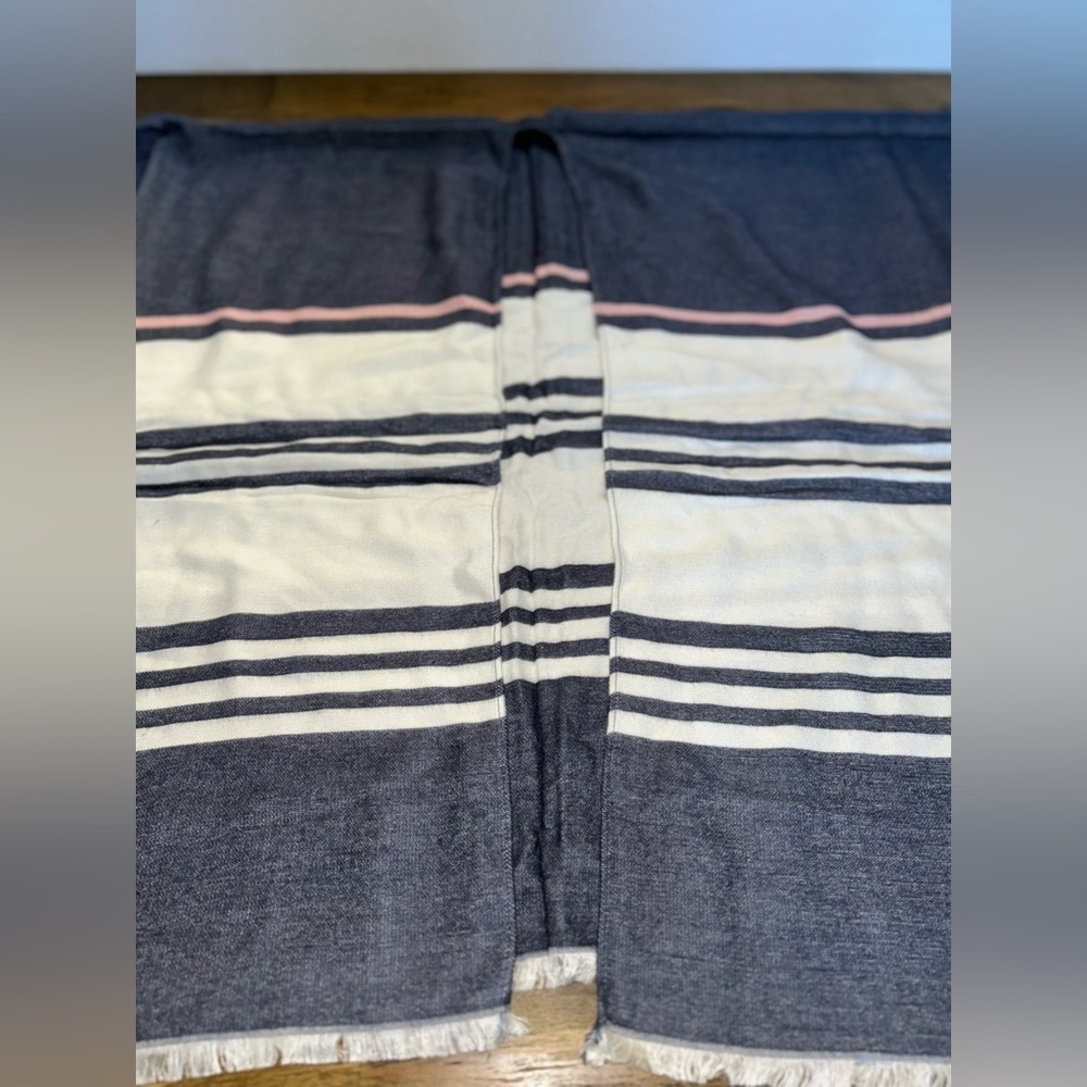 💖5 for $50💖Bench Blue, white and pink Striped Poncho - Picture 9 of 11